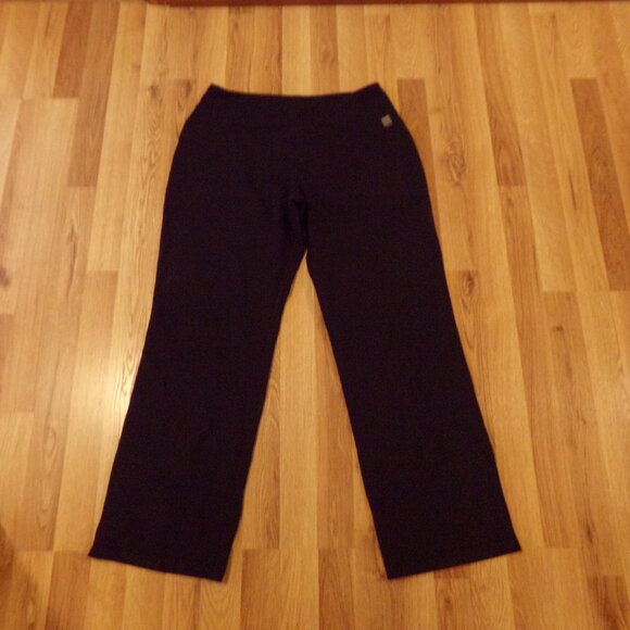 Women's Lands' End Large L 14-16 Black Pull On Pants Stretch Polyester Elasthan - Picture 1 of 9